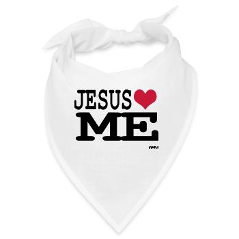 jesus loves me - Bandana - Weiß - Vorne