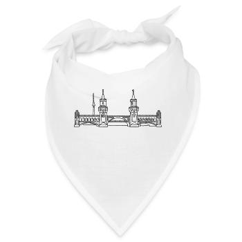 Oberbaumbrücke in Berlin - Bandana - Weiß - Vorne