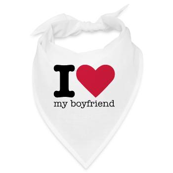 I Love My Boyfriend - Bandana - Weiß - Vorne