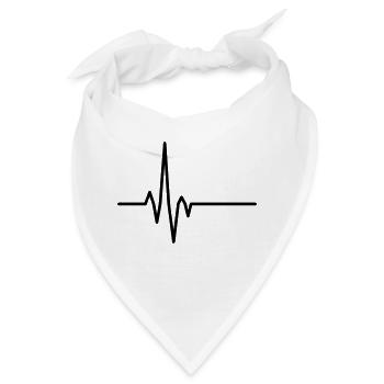 Puls Pulsschlag Herzschlag - Bandana - Weiß - Vorne