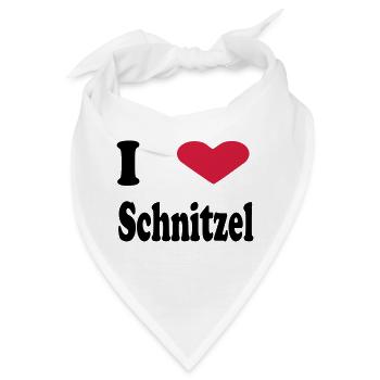 i heart schnitzel - Bandana - Weiß - Vorne