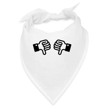 Daumen runter / Thumbs down (2) - Bandana - Weiß - Vorne