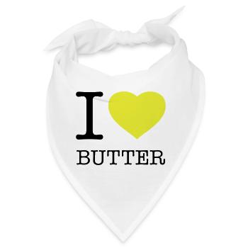 I LOVE BUTTER - Bandana - Weiß - Vorne