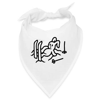 Skihase gefallen - line - Bandana - Weiß - Vorne