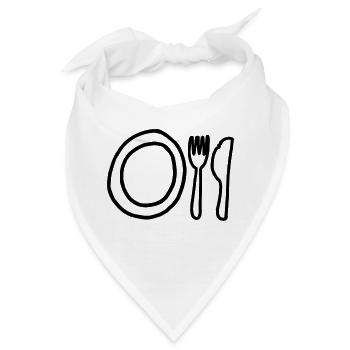 Teller Gabel Messer,Platte,Gerät,Mittagessen, - Bandana - Weiß - Vorne