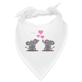 Elephants in Love - Bandana - Weiß - Vorne