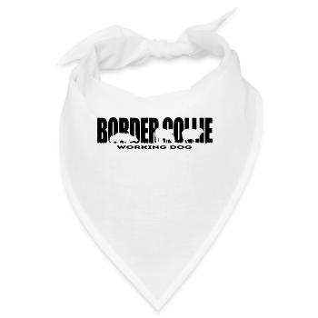 BORDER COLLIE WORKING DOG Wilsigns Hundemotiv Hund - Bandana - Weiß - Vorne