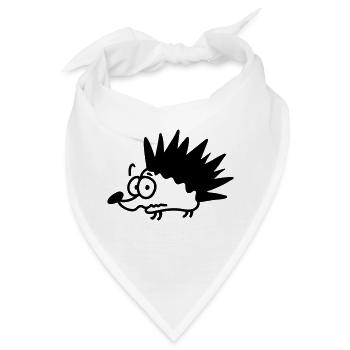 ängstlicher Igel - line - Bandana - Weiß - Vorne