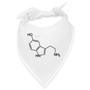 Serotonin Molekül - Bandana - Weiß - Vorne