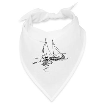 schiff boot kahn uboot segelboot segelschiff yacht - Bandana - Weiß - Vorne