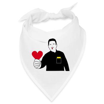 Schiri | Schiedsrichter | Rote Karte | Liebe Herz - Bandana - Weiß - Vorne