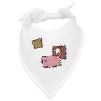 Flicken Reparatur Patchwork Stern Nähen Naht Nadel - Bandana - Weiß - Vorne