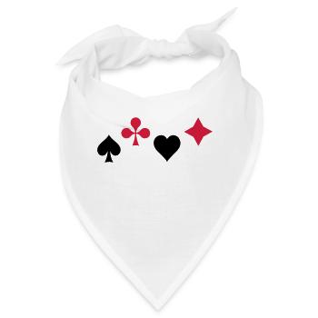 Pik Ass Herz Poker Blackjack Symbol Karten Kasino - Bandana - Weiß - Vorne