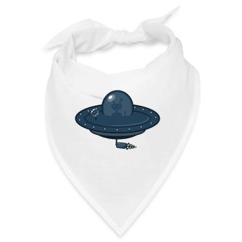 Fliegende Untertasse und Alien - Bandana - Weiß - Vorne