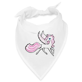 Einhorn Unicorn Pegasus Pferd - Pony mit Flügel - Bandana - Weiß - Vorne
