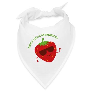 Tanzende Erdbeere - Bandana - Weiß - Vorne