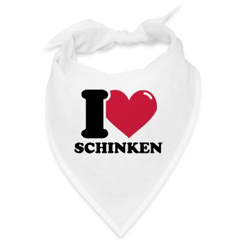 I love Schinken - Bandana - Weiß - Vorne