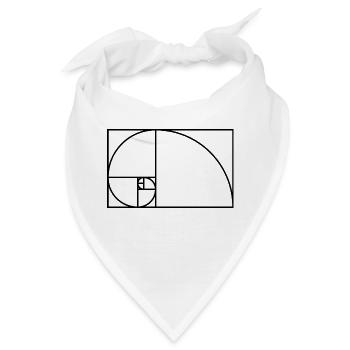 Fibonacci Spirale Mathematik Geschenk Idee Nerd - Bandana - Weiß - Vorne