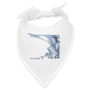 Pegasus-Kopf mit großen Flügeln - Bandana - Weiß - Vorne