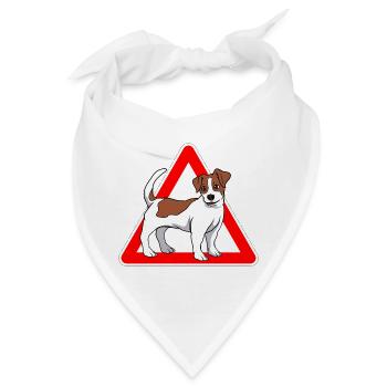 Jack Russell Terrier Hund - Bandana - Weiß - Vorne