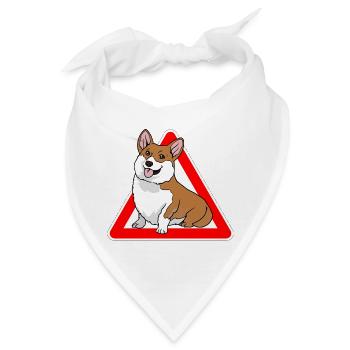 Welsh Corgi Pembroke Cardigan Hund - Bandana - Weiß - Vorne