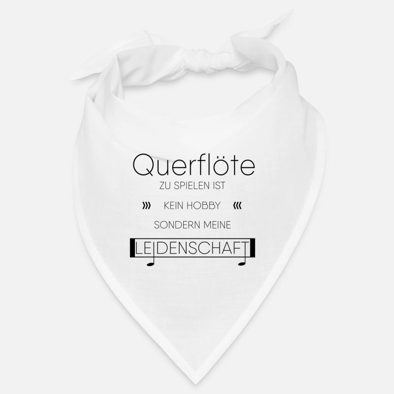 Querflöte Instrument Geschenk - Bandana - Weiß