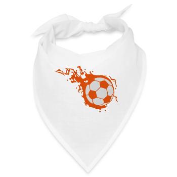Fußball Flamme Feuerball 302 - Bandana - Weiß - Vorne