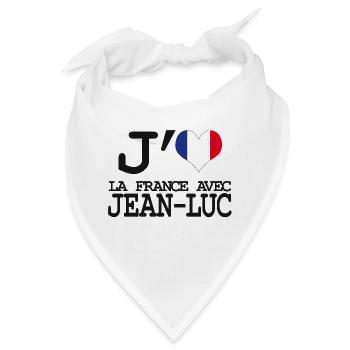 Ich liebe Frankreich mit Jean Luc - Bandana - Weiß - Vorne