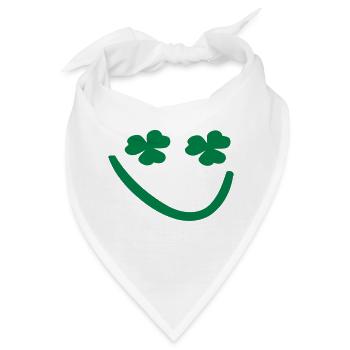 Shamrock Smiley-Gesicht - Bandana - Weiß - Vorne
