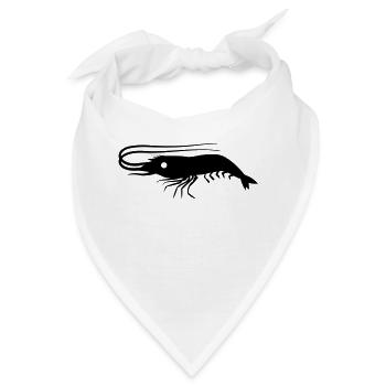 einzelne Garnelen Garnelen mit Antennen - Bandana - Weiß - Vorne