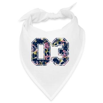 Nummer 03 Rosenmuster - Bandana - Weiß - Vorne