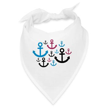 muster anker viele tattoo boot schiff schwimmen me - Bandana - Weiß - Vorne