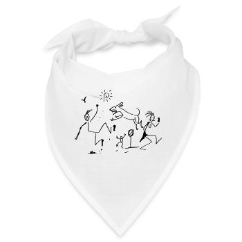 Abstrakte Kunst - Bandana - Weiß - Vorne