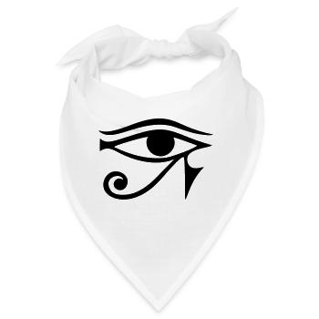 Auge des Horus, Re, gespiegelt Mond Auge des Thoth - Bandana - Weiß - Vorne