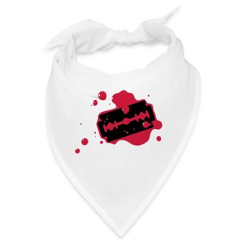 Rasierklinge mit Blut - Bandana - Weiß - Vorne