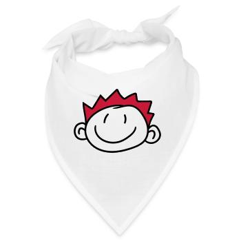 gesicht kopf kind gemalt kritzel comic cartoon jun - Bandana - Weiß - Vorne