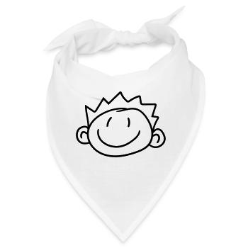 kopf gesicht kind gemalt kritzel comic cartoon jun - Bandana - Weiß - Vorne