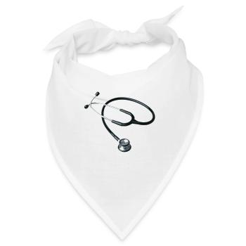 Stethoskop Arzt - Bandana - Weiß - Vorne