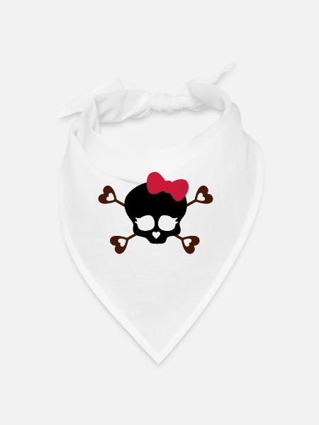 tete de mort noeud - Bandana - blanc