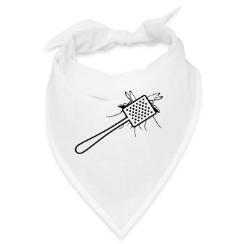 Eine Fliegenklatsche erschlägt eine Mücke - Bandana - Weiß - Vorne