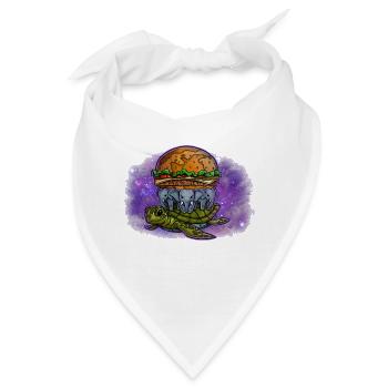 Flat Earth Burger in Space - Bandana - Weiß - Vorne