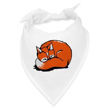 Schlafender Fuchs - Bandana - Weiß - Vorne