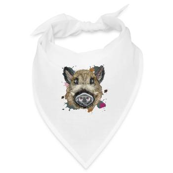 Kopf wilde Illustration - Bandana - Weiß - Vorne