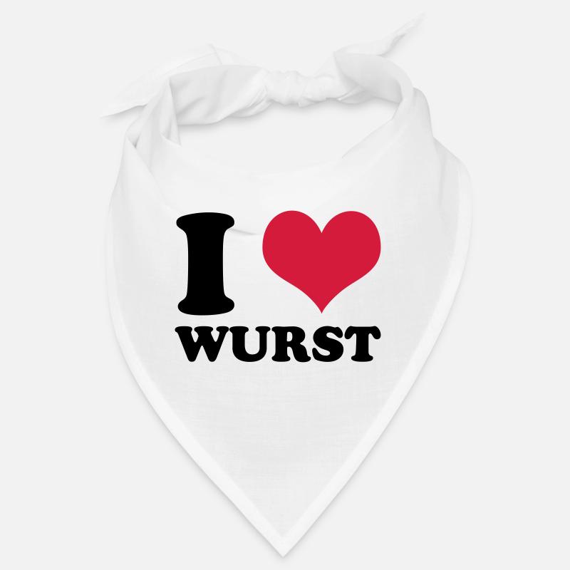 I Love Wurst - Bandana - Weiß