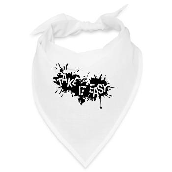 farbe tropfen graffiti klecks spritzer take it log - Bandana - Weiß - Vorne