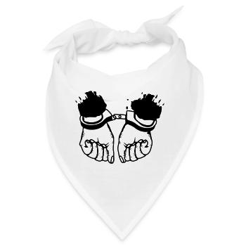 Hände und Handschellen - Bandana - Weiß - Vorne