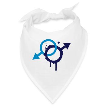 zwei männliche Symbole - Bandana - Weiß - Vorne