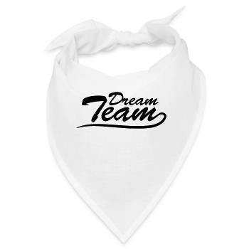 Text Logo Schriftzug Paar Dream Team - Bandana - Weiß - Vorne
