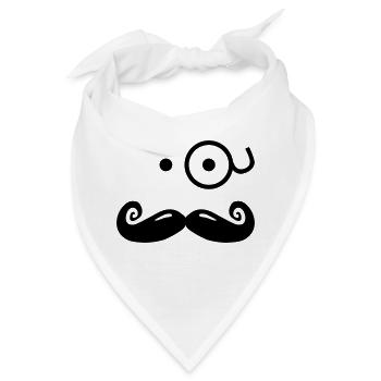 gentlemans mustache with glass / sir - Bandana - Weiß - Vorne