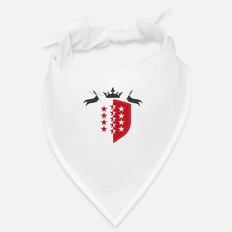 Drapeau du Valais avec couronne et drapeaux Bandana